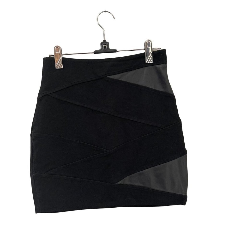 Talula Black straight pencil Skirt Faux Leather Cut Outs Size 4
